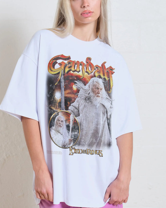 Gandalf's White Oversized T-shirt, Retro Pirated Shirt, Printed T-shirt, As A Gift for Him, Ladies' T-shirt