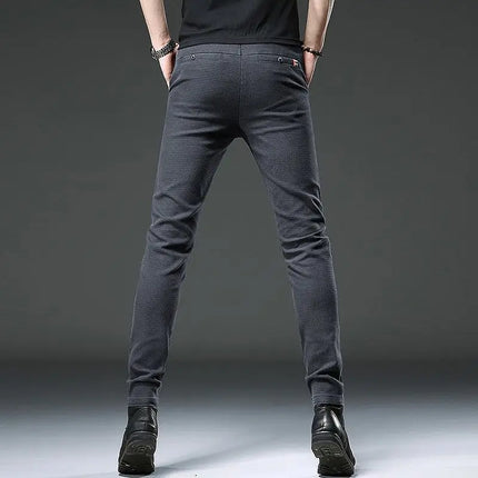 Autumn Winter Korean Harajuku Trousers All Match Vintage Jeans Men Casual Trend Solid Pockets Straight Leg Pant New Male Clothes