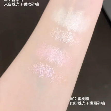 Flower KnowShell Pearl Collection Double-head Shimmer Eyeliner Pen Lying Silkworm Waterproof Highlighter White Pink Eyeshadow
