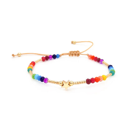 KKBEAD Boho Beach Bracelet Women Stackable Y2K Jewelry Colorful Crystal Beads Summer Rainbow Gift Mother's Day Vacation Jewelry