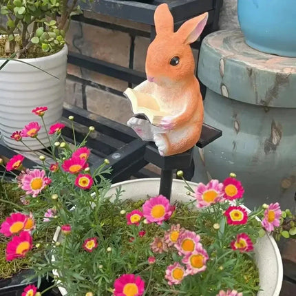 Solar Courtyard Lamp Resin Rabbit Hedgehog Atmosphere Courtyard Corridor Decoration Luminous LED Lawn Lights Floor Mounted Lamp