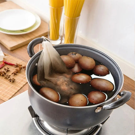 Cotton Cloth Bag Reusable Locking Spice Strainer Mesh Filter Chinese Medicine Herbal Ball Cooking Tools Colander Soup Tea Bag