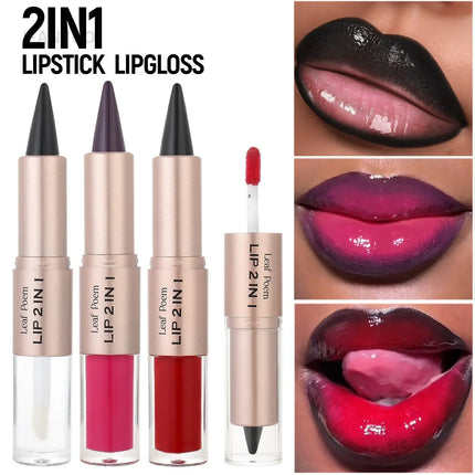 Tapered Lip Liner Lipstick Pen Matte Black Brown Velvet Lipstick Outline Contour Lipliner Water Mirror Moisturizing Lip Gloss