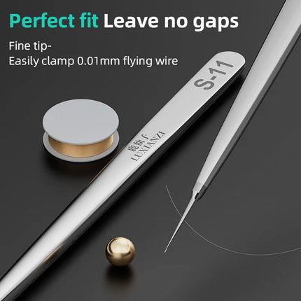 LUXIANZI 1PC Reverse Tweezers Stainless Steel Industrial Tweezers Tools Non-magnetic plastic ceramic Tip ESD Precision Forceps
