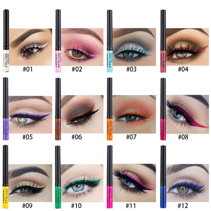 Waterproof Matte Liquid Eyeliner Long Lasting Quick Dry Non Smudging UV Luminous Gel Makeup for Smokey Eyes