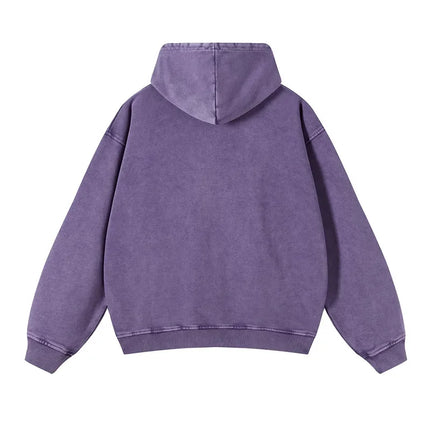 Customized Heavyweight Loose Women's Washed Wax Dye Hooded Pure Cotton Sweatshirt Cross-Border Special Sale Fashionable Streetwe