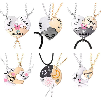 2/3pcs Friendship Necklaces for Women Girls Kawaii Best Friends Mom Daughter Pendant Chain BFF Jewelry Accessories Gifts 2025