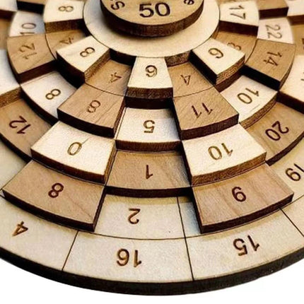 Turntable Wooden Number Puzzle Huarong Road IQ Brain Teaser Montessori Educational Toys Rompecabezas Niño Relogio Infantil