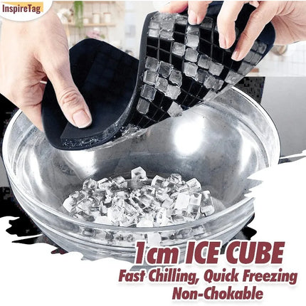 Silicone Ice Cream Tools 160 Grid Mini Foldable Space Saving Silicone Ice Tray Ice Mold For Whiskey Cocktail Ice Making
