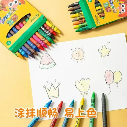 8/12/24Colors Wax Crayon Do not Dirty Hands Washable Crayons Drawing Painting Crayon Sticks Colored Wax Crayons Art Supply