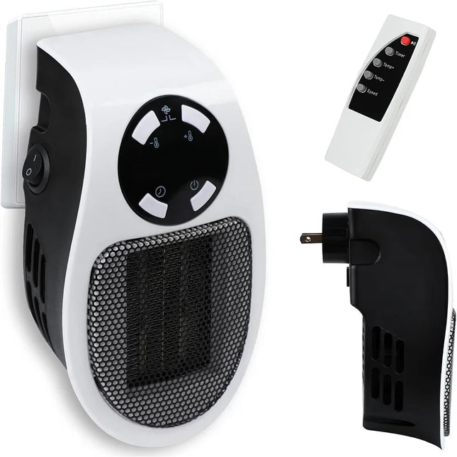 Eco Plug in Electric Heater Wall Outlet Space Heater with Energy Efficient Low Noise Room Heater Portable Heaters for Indoor Use