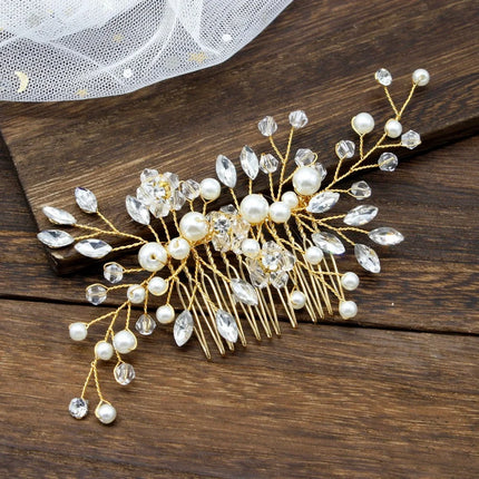 Women's wedding jewelry multifunctional elegant luxury girl's headwear gift exquisite pearl comb hair accessories with diamonds