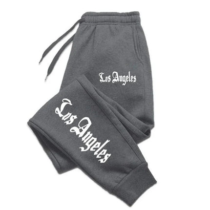 Los Angeles City Letter Print Men'S Women'S Trouser Loose Jogging Pant Fit Running Trousers Warm Jogger Casual Sweatpants Couple