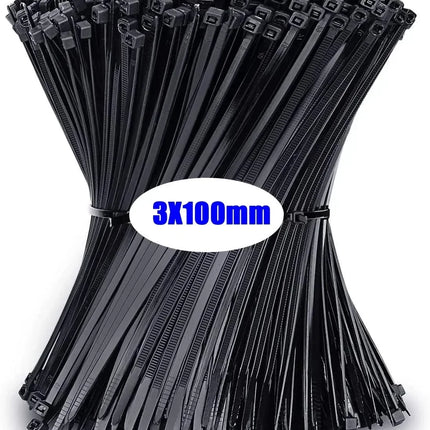 10-1000 pcs plastic clamping collar rilsan Cable ties clamp greenhouse plastic clamps self-tightening plastic necklace belts