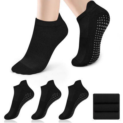 3 Pairs Yoga Socks Women Cotton Short Mesh Breathable Professional Non-slip Floor Pilates Dance Sports Gym Socks