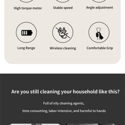 Cordless Spin Scrubber Electric Multipurpose Cleaning Brush for Kitchen Bathroom Toilet - Household Hair Brushes And Mops