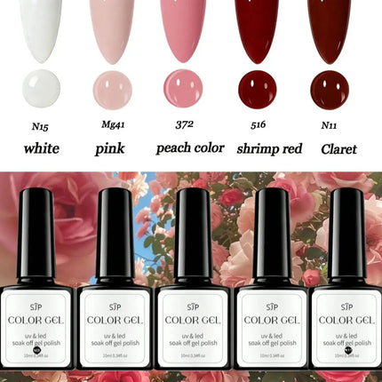 1/5 pink, red, and white series nail polish UV gel nail art DIY nail art charm, suitable for French manicure