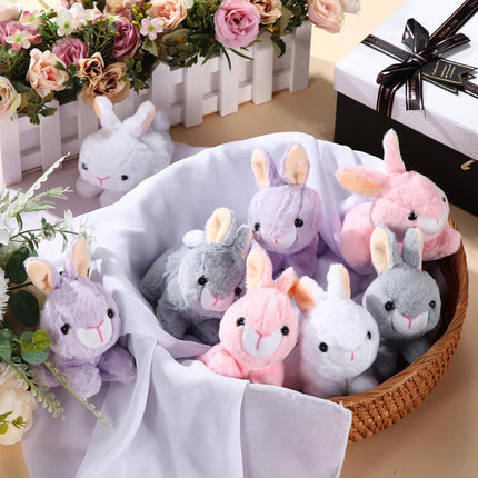 12-24Pcs Easter Bunny Plush Toys Cute Animal Bunny Stuffed Doll Easter Basket Stuffers Gift for Kids Rabbits Animal Bunny Doll