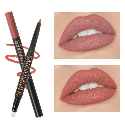 6-color Lipliner With Lip Brush Waterproof, Sweat Resistant, Velvet And Multi-color Lip Pencil Cosmetics