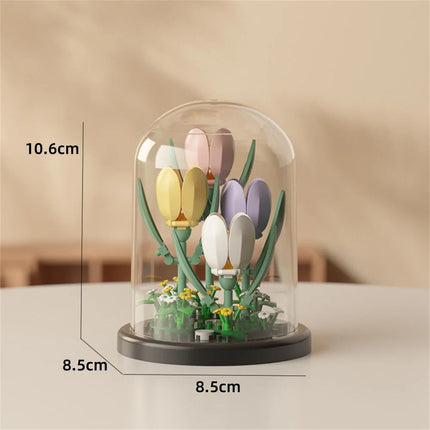 KNEW BUILT Eternal Rose Micro Mini Building Block Flower Toy-Ever-Blooming without Wither,Ideal Valentine's Day Gift for Girls