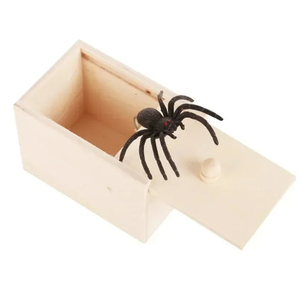 Funny Prank Scare Box Wooden Hidden Box Trick Spider Toy Novelty Joke Game Surprise Prank Gifts For Friend Party