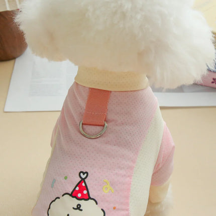 Pet Cool Breathable Cool Clothes Cat and Dog Ice Silk Cooling Four Leg Clothes Strap Traction Rope Buckle Outdoor Dog Clothes