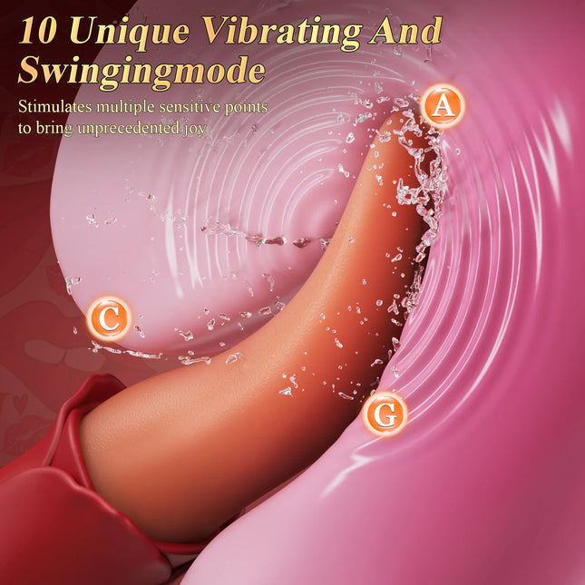 Realistic Tongue Licking Vibrator Powerful Vibrating Nipples Simulated Toy, Rose Toys Couples Vibrator Oral Nipples Stimulator F