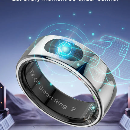 R08 Smart Ring with Charging Control Function Men Women Health Sleep Heart Rate Monitoring IP68 5ATM Waterproof Multi-sport Mode