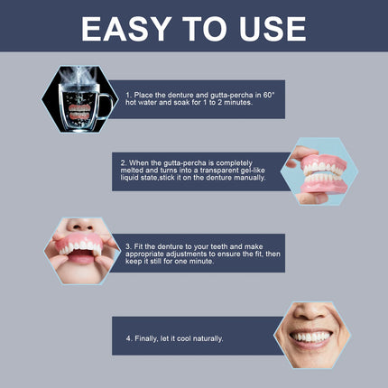 New Denture Silicone Kit - Soft Kit Teeth Upper And Lower Set - Silicone Liners Soft Denture Kit - Easy Use