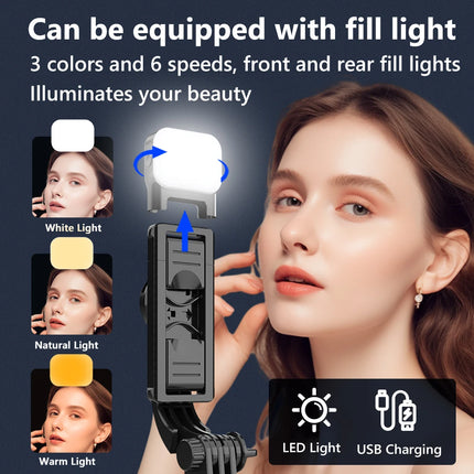L21 Phone Selfie stick Tripod with Wireless Bluetooth LED Fill Light with Remote Shutter for Android IOS Cellphone