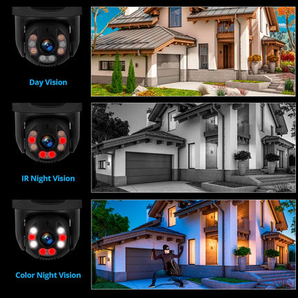 KERUI Waterproof 6MP HD POE Surveillance Camera System Dual Lens PTZ WIFI IP Home Security 4CH 8CH POE NVR Video H.265 CCTV Kit