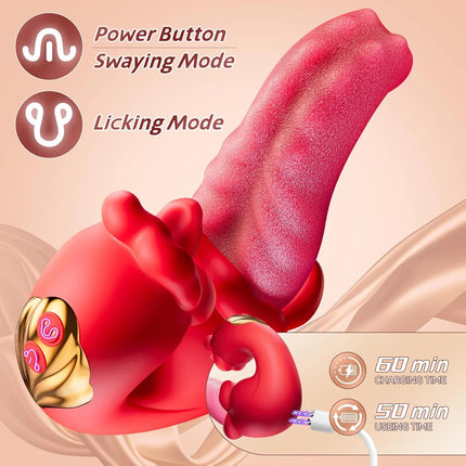 Tongue Vibrator G Spot Clitoris Stimulator Licking Swing Vagina Massager Powerful Dildo Masturbator Adult Sex Toys for Women 18+