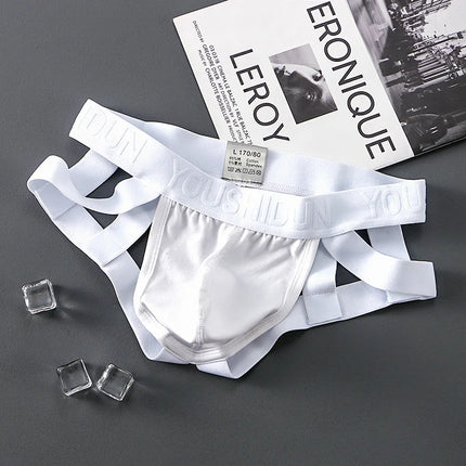 Men Sexy Underwear Jockstrap Thongs Cotton Briefs Dew Buttocks Underpants Bondage Panties Open Butt Male Lingerie G-String Thong