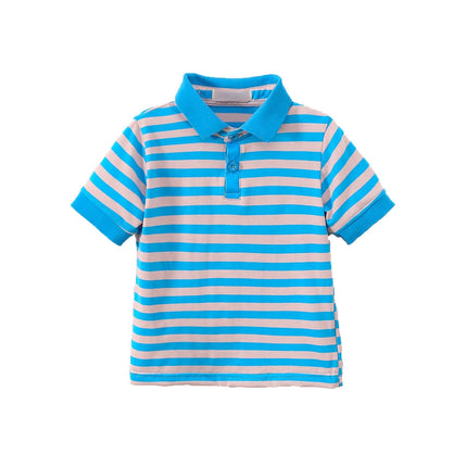 Summer boys striped polo shirt lapel short-sleeved T-shirt top boys and toddler cute Tee Polo Shirts Kids Clothing 1-9Y