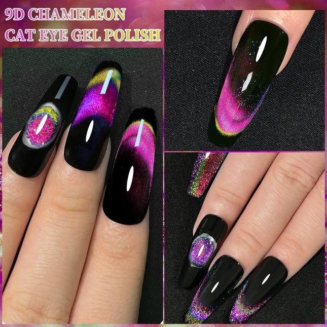 7ML Holographic Glitter Cat Eye Easter Gel Polish, Magic Spell Soak-off LED Gel Nail Polish