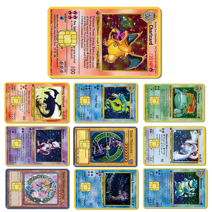 Pokemon Card Decals Credit Card Skin 2.5D HD Stickers Pikachu Game Card Decal Card Matte Film Skin Small Chip Waterproof Sticker