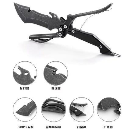 Multi functional scissors, outdoor scissors straight blade, high hardness folding blade