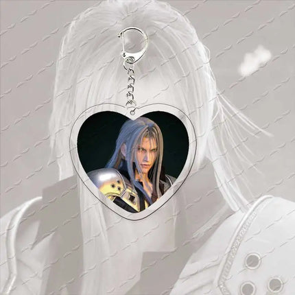 Acrylic Hot Game Sephiroth Keychain Bag Charms Heart Sephiroth Keyrings Pendant Accessories Gamer Fans Gifts