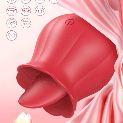 Powerful Tongue Licking Vibrator for Women Clitoris Stimulator Female Nipples Massager Clit Vibrating Rose Sex Toys for Couples