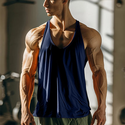 Summer New Men's Tank Top Quick Dry Fitness Tank Top Breathable Comfortable Casual Tank Top Running Pattern Printed Tank Top