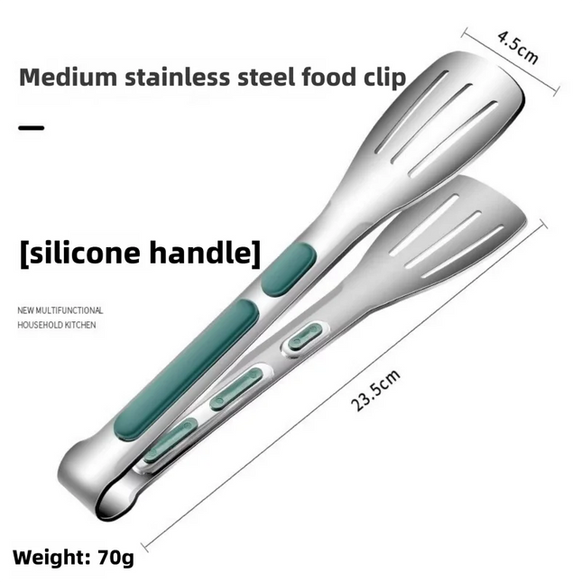 1pc Non Slip Stainless Steel Food Tongs Meat Salad Bread Clip Barbecue Grill Buffet Clamp Cooking Tools Kitchen Accessories