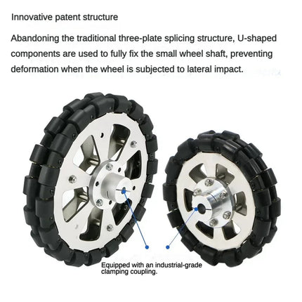 40Kg Load Omnidirectional Wheel Caster Tires 127mm 152mm 203mm Omni Wheel with Flange Coupling Robot ROS Platform Robot Wheel