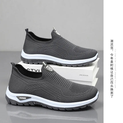 Men Casual Shoes Breathable Sneakers Mens Lightweight Walking Running Shoes Slip on Loafers for Couple Zapatillas Hombre Size 44