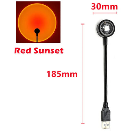 USB Sunset Lamp LED Rainbow Neon Night Light Projector Photography Wall Atmosphere sense Lighting For Bedroom Decoration Lamp