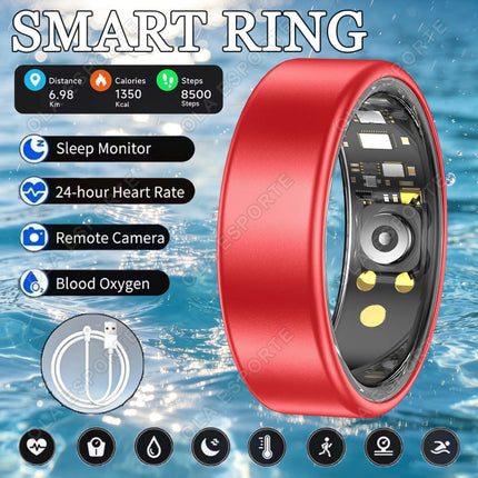 Smart Ring Blood Pressure Heart Rate Sleep Monitoring Smartring IP68 & 5ATM Waterproof Multi-sport Mode Smartring Man Women 2026
