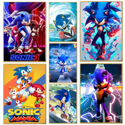 MINISO Sonic Wall Poster Removable Sticker | MINISO Sonic Poster Wall Sticker