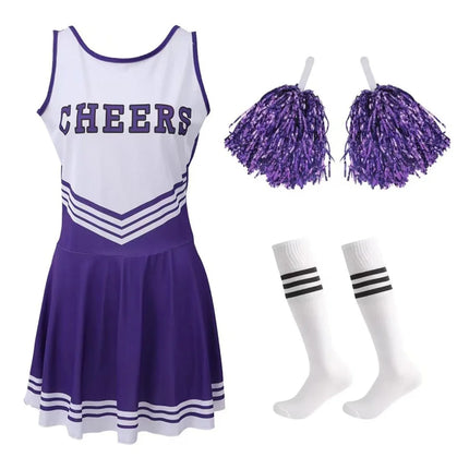 Summer Cheerleading Performance Costumes Gymnastics Dancing Dress Girls School Party Uniform Socks Suit Family Matching Clothing