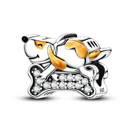 Hot Sale 925 Sterling Silver Puppy Beads & Teddy & Golden Retriever Dangle Charm Fits Bracelet Beloved Pet Pendant Gifts