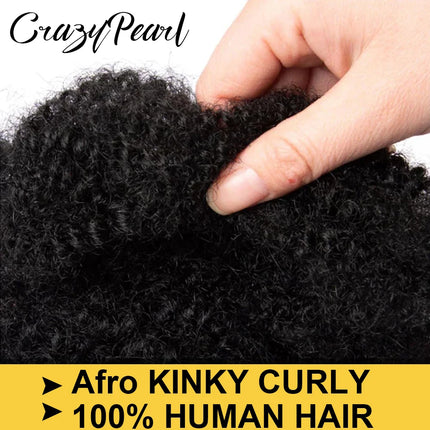 CrazyPearl Afro Kinky Bulk Human Hair for Dreadlocks Extension Repair Locs Twist Braiding Afro Kinky Human Hair for Locs Natural