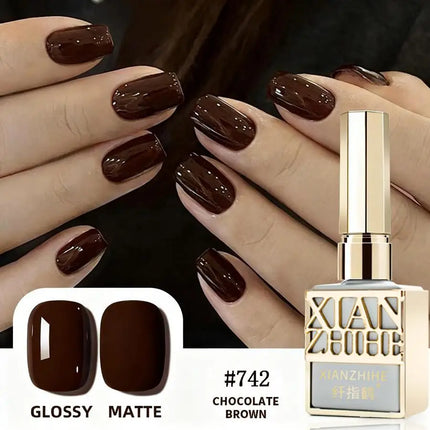 Autumn Winter Chocolate Brown Nail Polish Gel Maillard Caramel Color Gel Nail Supplies for Professional Nail Art DIY Nail Salon